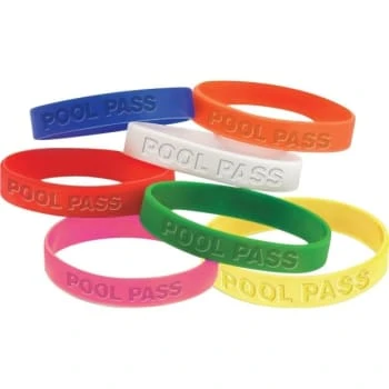 Stock Pool Pass Bracelet, Green, Adult, Silicone, Package Of 100 2 Stock Pool Pass Bracelet, Green, Adult, Silicone, Package Of 100