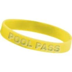 Custom Pool Pass Bracelet, Yellow, Adult, Package Of 100