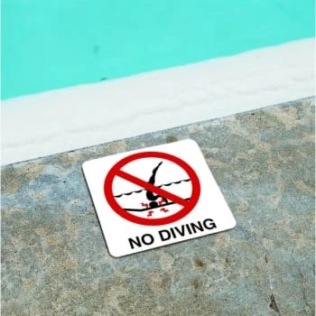 HD Supply 6 X 6 In Vinyl No Diving Pool Marker Sign W/ Symbol 4 HD Supply 6 X 6 In Vinyl No Diving Pool Marker Sign W/ Symbol - Image 2