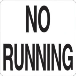 HD Supply 6 X 6 In Vinyl No Running Pool Marker Sign (White/Black)