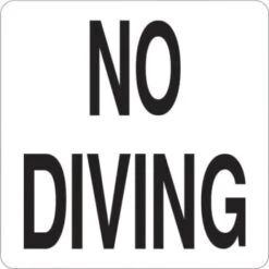 HD Supply 6 X 6 In Vinyl No Diving Pool Depth Marker Sign (White/Black)